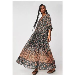 Floral Free People See Through It Maxi Dress